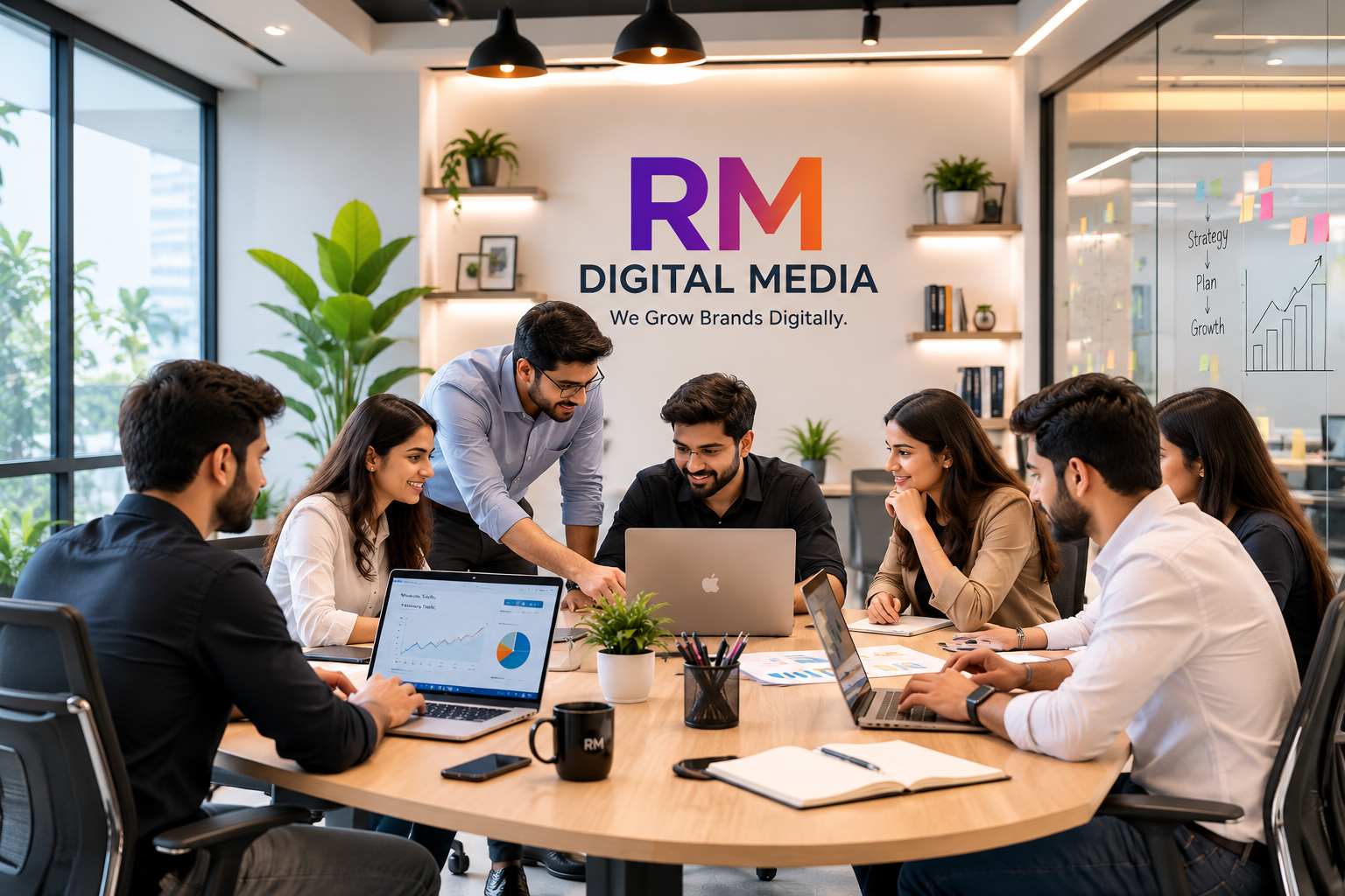 RM Digital Media team working in Lucknow office